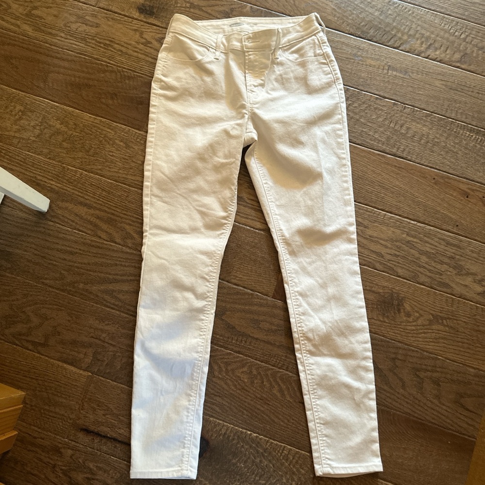 Old Navy Cream Skinny Jeans Full-Length Denim